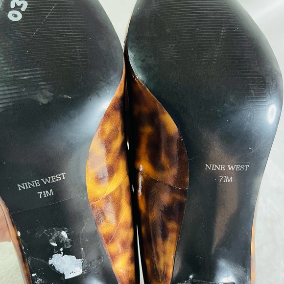 Nine West Shoes Womens Size 7.5 Tortoise Shell Pumps Stiletto Standard Width - Picture 3 of 7